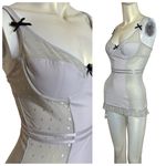 Victoria's Secret Gray Teddy 34B Sexy Little Things Underwire Garter Swiss Dot Photo 1