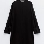 ZARA MIXED SEMI-SHEER MINI LONG SLEEVE DRESS BLACK SIZE S NEW Photo 5