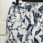 Free People  White and Navy Floral Drawstring Casual Pants - Size Medium Photo 1