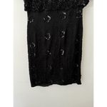Stenay Beaded Silk Black Short Sleeve Formal Knee Length Sequin Dress Size 6 Photo 3