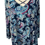 Chico's Paisley Floral 3/4 Sleeve Blouse Womens XL Spring Preppy Bright Photo 0