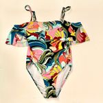 BCBGMAXAZRIA  Multi Ruffle Off The Shoulder One-piece Swimsuit Size M Photo 3