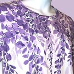 Cute white 3/4 sleeve top with purple and lavender leaf design! Size XL Photo 3