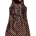 JB by Julie Brown Dress Gold Sequins Diamond Pattern Sleeveless Party Small Black Photo 6