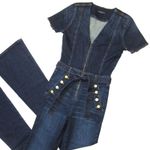 Ramy Brook NWT Helena Jumpsuit in Dark Rinse Denim Jean Zip Coverall 24 x 36 Photo 2
