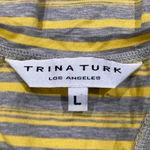 Trina Turk  yellow and grey tank top in size large Photo 3