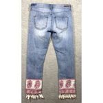 Pilcro & The Letterpress Hyphen Jeans Size 25 Paisley Fringe Trim Red Photo 4