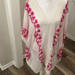 Beach By Exist  Cotton Embroidered kaftan hot pink detailing swim Coverup size L Photo 4