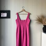 STAUD  Lollipop Pink Portrait Sleeveless Square Neck Slit‎ Maxi Dress Size 8 Photo 6
