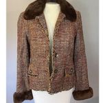 Bloomingdales VTG Penny Lane Sz 6 Bloomingdale’s Jacket Silk Rabbit Fur Mob Wife Blazer City Photo 1