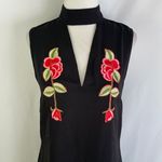 Pretty Little Thing New Embroidered Floral Choker Neck Shift Dress Black Size 4 Photo 3