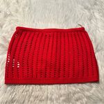 Edikted  Leola Ladder Knit Mini Skirt Red L Photo 7