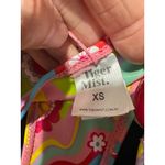 Tiger Mist  Retro Floral Print Halter Bikini Set Beaded Ring Accents XS Photo 7