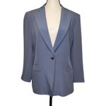 Armani Collezioni Armani Collezione Silk Blend English Blue Single Breasted Blazer Size 10 Photo 3