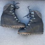 Sorel Conquest Wedge Waterproof Black Lace Up Boots 5.5 Photo 4