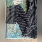 Vintage 60/70s black striped floral tie neck midi dress, size 14 Photo 8