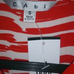 CAbi S Brushstroke Drop Waist Pleated Dress New in Red and White NWT Photo 8