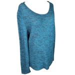 French Laundry Teal Speckled Knit Sweater Stretch Pullover Scoop Neck Size XL Photo 2
