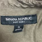 Banana Republic  Olive Green Soft Wash Pocket Denim Jean Button Down Shirt Top S Photo 3