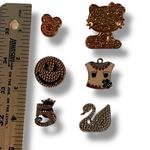 RHINESTONE & GOLD BLING Shoe Charms for Shoes Wristbands Set of 6 Luxury Lot M2 Photo 1