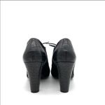 Franco Sarto  Black Leather Oxford Lace up Heels Photo 3