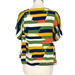 Maeve  Anthropologie Milla Striped Multicolor Short Sleeve Blouse Size Small Photo 8