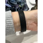 Like new! Black faux Leather Bracelet with‎ Gold Photo 1