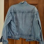 Old Navy  Distressed Jean Jacket Womens Large Long Sleeve Light Wash Blue Denim Photo 2