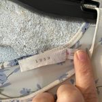 Lush Clothing LUSH White And Blue Floral Open Back Flowy Blouse- Size Medium Photo 3