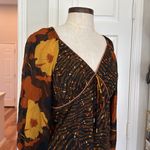 Anthropologie Conditions apply deep v floral blouse Photo 5
