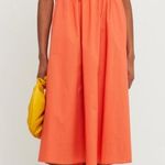 O.P.T. River Pleated 100% Cotton Maxi Dress Size XS Orange Photo 0