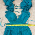 Mac Duggal  67911 Ruffle Strap Lace Up Cut Out Gown Turquoise 10 Photo 7