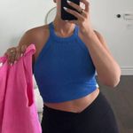 Aerie  royal blue ribbed high neck tank size small Photo 0