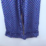 Aerie Blue Geometric Crown Print High Rise Straight Leg Silky Pants Sz M Photo 3
