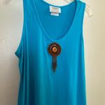 Cover Me Womens Beach Tank Dress Cover Up XL Turquoise Beaded Neck Piece Blue Photo 3