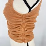 Free People  Boulevard Tie-Strap Crop Tank Top XS | Square Neck | Ruched Sides Photo 3