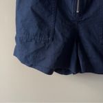 Banana Republic cotton/linen navy Blue Shorts paperbag waist zip up zipper front Photo 5