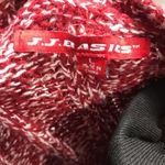 JJ basics J. J. Basics Knit Sweater, Red, White, Large Photo 4