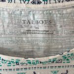 Talbots Sz XS Short Sleeve Blouse Pullover Blue Elephants Knot Tie Front Shirt Photo 1