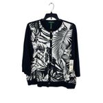 Ralph Lauren Lauren  2X Silk Cashmere Cardigan Sweater Black White Floral NWT Photo 0