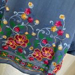 FIG & FLOWER EMBROIDERED BUTTON SHIRT Sz: L Blue Size L Photo 6