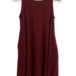 Zenana Premium Burgundy Scoop Neck Sleeveless Mini Dress with Pockets Size Small Photo 0