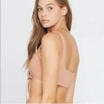l*space NWOT L* Putty Wilder Bralette Bikini Top Ruched Tie Front Asymmetrical S Photo 1