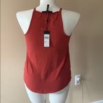 BCBGMAXAZRIA  Lace up Rust Orange Ruffle tank‎ size s NWT Photo 3