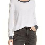 Treasure & Bond  White and Gray Long Sleeve Tee Photo 0