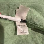 Women’s Apanage Loose Flax Linen Jacket Green Ruffle Blazer Cardigan Medium Fit Photo 6