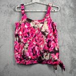 Maxine of Hollywood  Tankini Top 14 Pink Floral Blouson Retro Glam Pool Beach Photo 3