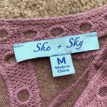 | She + Sky pink lace sheer romper Photo 1