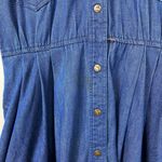 Vintage Liz Claiborne Dark Wash Denim Long Sleeve Button Up A Line Dress Size 4 Blue Photo 2