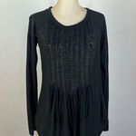 Rebecca Taylor  Black Linen Braided Top Photo 0